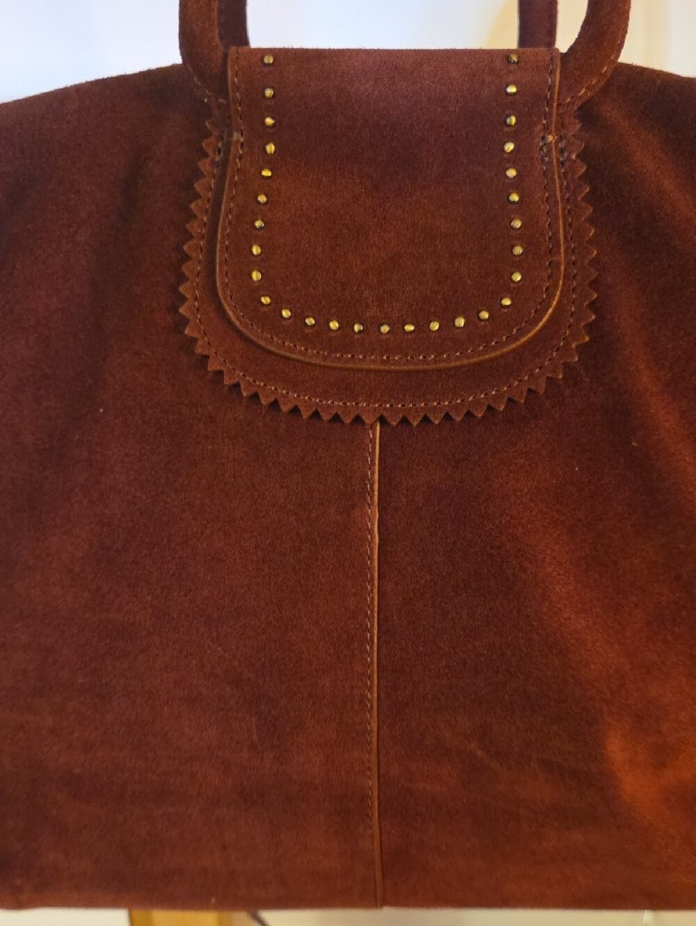HOBO Chocolate Brown Suede Embroidered Shoulder Bag - Picture 4 of 10